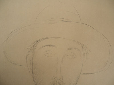 Afbr Amedeo MODIGLIANI: Portrait of Paul Guillaume, Lithograph, 1959