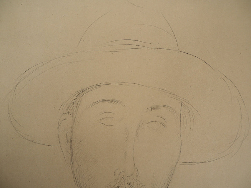 Afbr Amedeo MODIGLIANI: Portrait of Paul Guillaume, Lithograph, 1959