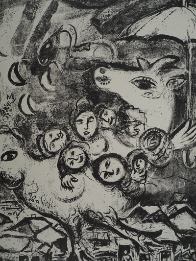 Marc CHAGALL : Cirque, Les spectateurs en route, Lithographie originale (vue générale) - Crédit photo : Galerie Art.Paris