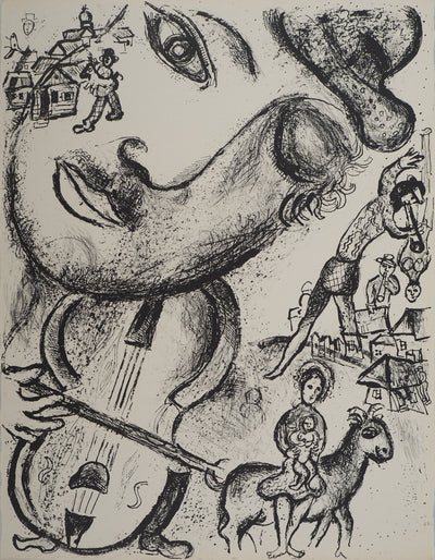 Marc CHAGALL : Cirque, Le violoniste et la maternité, Lithographie originale (vue générale) - Crédit photo : Galerie Art.Paris