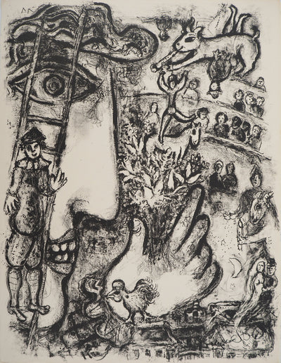 Marc CHAGALL : Le Cirque, Acrobates et funambules, Lithographie originale (vue générale) - Crédit photo : Galerie Art.Paris