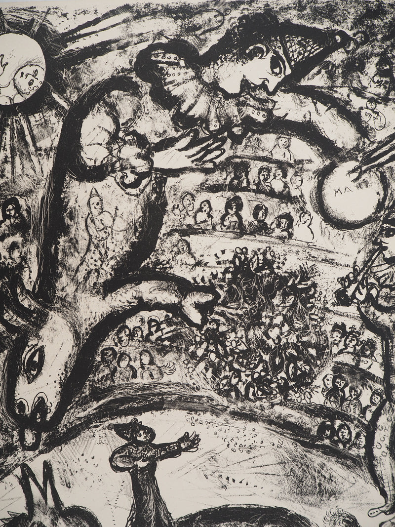 Marc CHAGALL : Cirque, Tour de piste surréaliste, Lithographie originale (photo de détail 2) - Crédit photo : Galerie Art.Paris