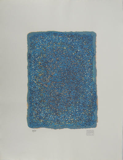 Mark TOBEY : Composition bleue, Sérigraphie originale (vue générale) - Crédit photo : Galerie Art.Paris