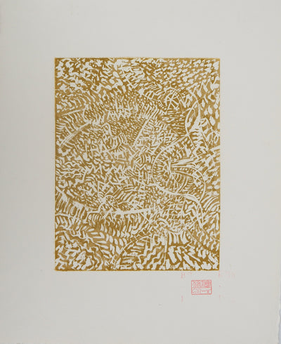 Mark TOBEY : Lumière dorée, Gravure originale (vue générale) - Crédit photo : Galerie Art.Paris