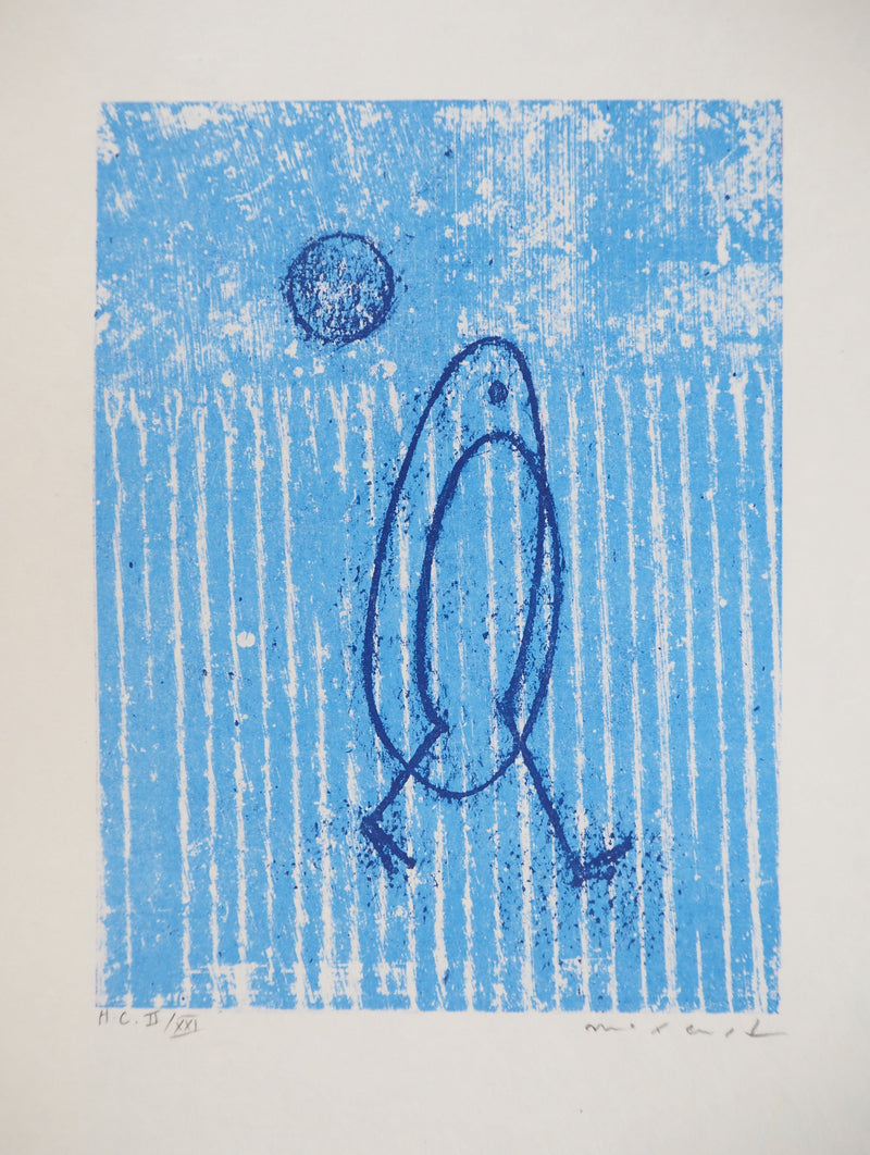 Max ERNST : Promeneur au soleil bleu, Lithographie originale (photo de détail 3) - Crédit photo : Galerie Art.Paris