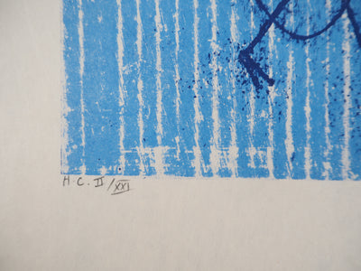 Max ERNST : Promeneur au soleil bleu, Lithographie originale (photo de détail 6) - Crédit photo : Galerie Art.Paris