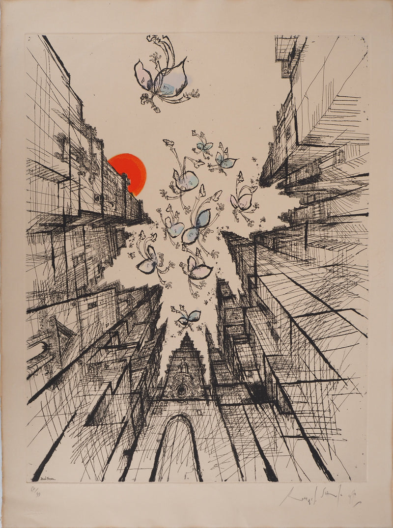 Ronald SEARLE : Bad News, Gravure originale (vue générale) - Crédit photo : Galerie Art.Paris