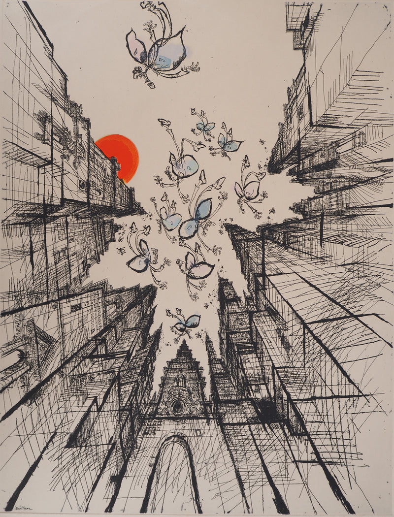 Ronald SEARLE : Bad News, Gravure originale (photo de détail 3) - Crédit photo : Galerie Art.Paris