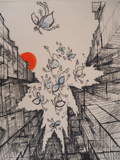 Ronald SEARLE : Bad News, Gravure originale (photo de détail 6) - Crédit photo : Galerie Art.Paris