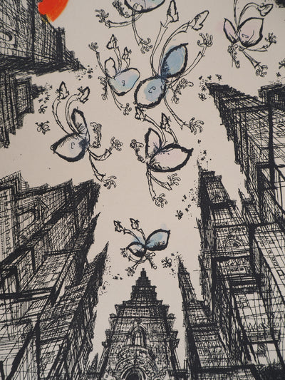 Ronald SEARLE : Bad News, Gravure originale (photo de détail 4) - Crédit photo : Galerie Art.Paris