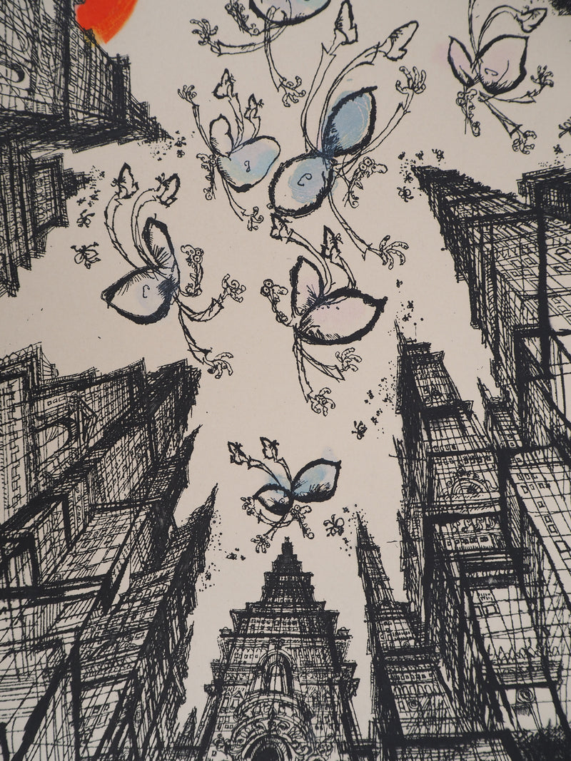 Ronald SEARLE : Bad News, Gravure originale (photo de détail 4) - Crédit photo : Galerie Art.Paris