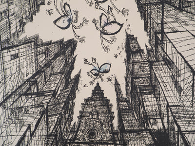 Ronald SEARLE : Bad News, Gravure originale (photo de détail 7) - Crédit photo : Galerie Art.Paris