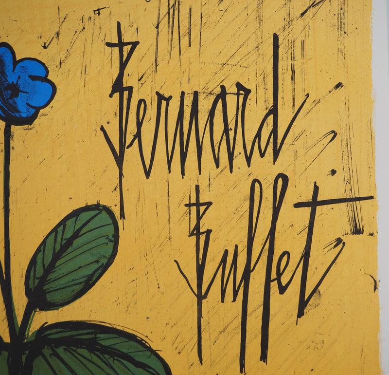 Bernard BUFFET : Les Primevères, Lithographie originale (photo de détail 2) - Crédit photo : Galerie Art.Paris