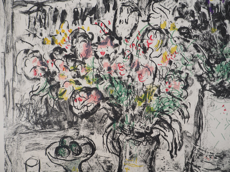 Marc CHAGALL : Fleurs devant la fenêtre, Lithographie originale (photo de détail 7) - Crédit photo : Galerie Art.Paris