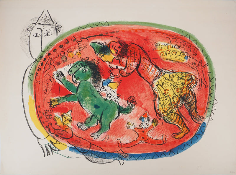 Marc CHAGALL : Cirque, le cercle rouge, Lithographie originale (vue générale) - Crédit photo : Galerie Art.Paris