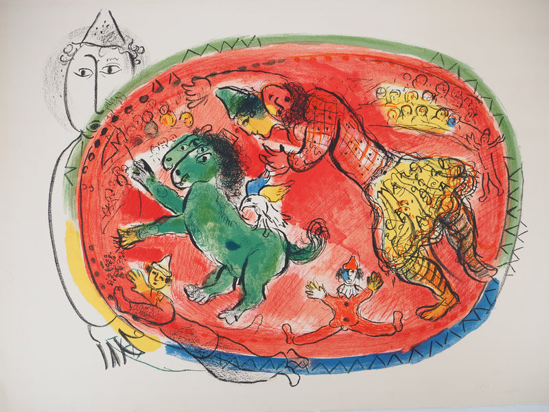 Marc CHAGALL : Cirque, le cercle rouge, Lithographie originale