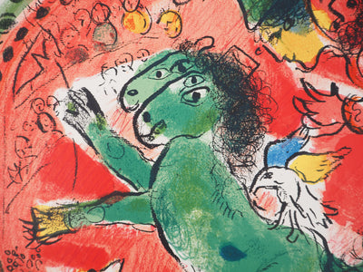 Marc CHAGALL : Cirque, le cercle rouge, Lithographie originale