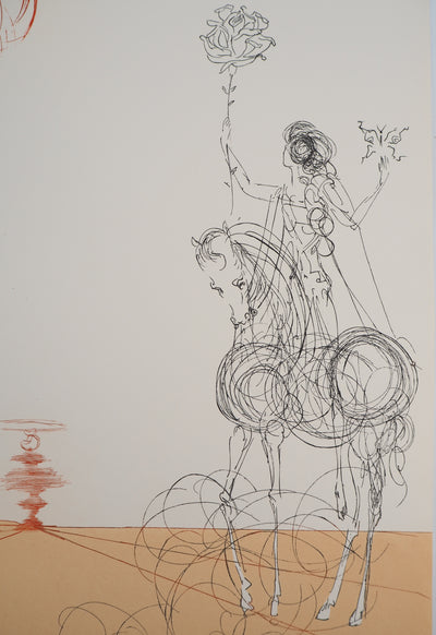 Salvador DALI : Désert fabuleux, Cavalier à la rose, Gravure originale (photo de détail 7) - Crédit photo : Galerie Art.Paris