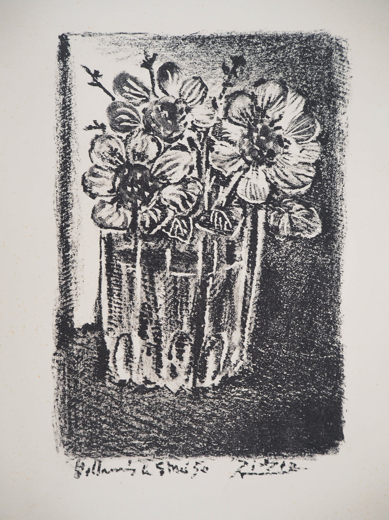 Pablo PICASSO : Hommage à Cézanne : Pomme et verre à pied, Lithographie originale (vue générale) - Crédit photo : Galerie Art.Paris
