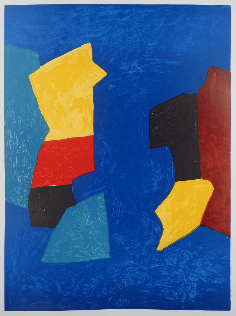 Serge POLIAKOFF : Composition rouge, bleu et jaun, Lithographie originale (photo de détail 3) - Crédit photo : Galerie Art.Paris