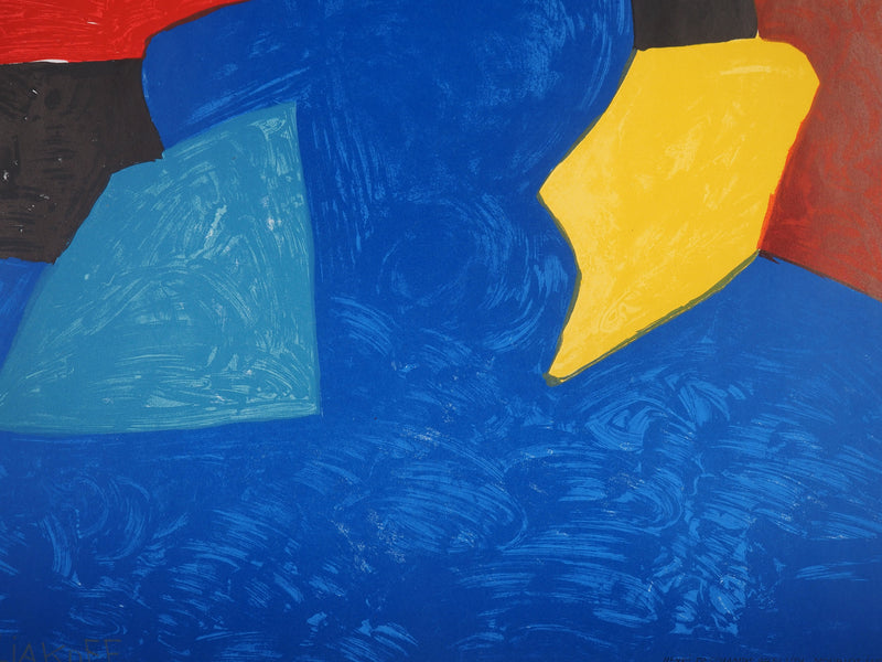 Serge POLIAKOFF : Composition rouge, bleu et jaun, Lithographie originale (photo de détail 7) - Crédit photo : Galerie Art.Paris