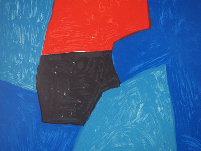 Serge POLIAKOFF : Composition rouge, bleu et jaun, Lithographie originale (photo de détail 8) - Crédit photo : Galerie Art.Paris