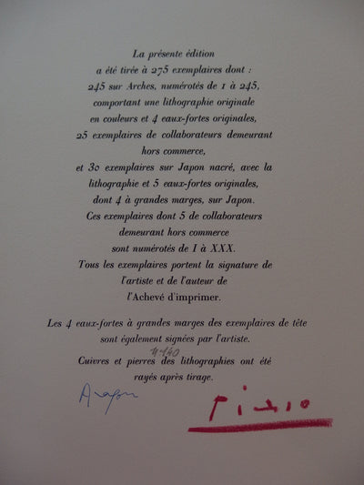 Pablo PICASSO : Carmen des Carmen, Portfolio