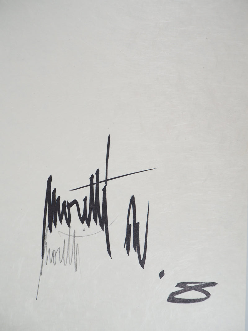 Raymond MORETTI : Les amoureux, Lithographie originale (photo de détail 2) - Crédit photo : Galerie Art.Paris