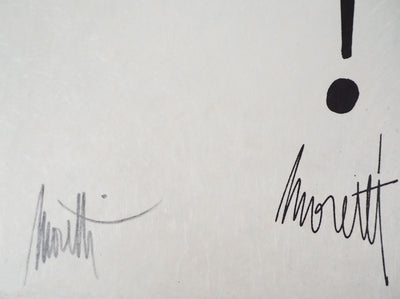 Raymond MORETTI : Nouvelles de l'étranger, Lithographie originale (photo de détail 2) - Crédit photo : Galerie Art.Paris