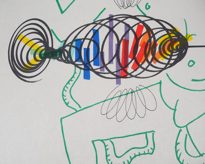 Raymond MORETTI : L'aventurier, Lithographie originale (photo de détail 6) - Crédit photo : Galerie Art.Paris