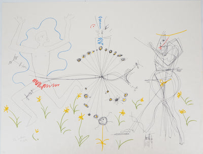 Raymond MORETTI : Rencontre amoureuse, Lithographie originale (vue générale) - Crédit photo : Galerie Art.Paris