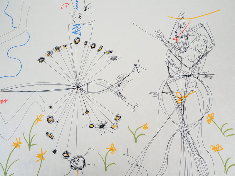 Raymond MORETTI : Rencontre amoureuse, Lithographie originale (photo de détail 4) - Crédit photo : Galerie Art.Paris