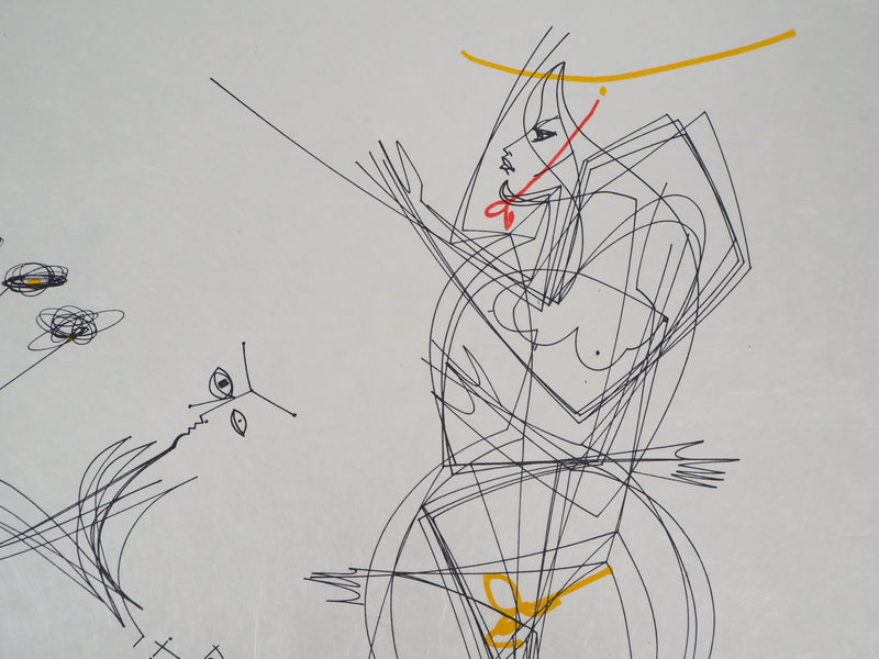 Raymond MORETTI : Rencontre amoureuse, Lithographie originale (photo de détail 5) - Crédit photo : Galerie Art.Paris