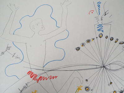Raymond MORETTI : Rencontre amoureuse, Lithographie originale (photo de détail 7) - Crédit photo : Galerie Art.Paris
