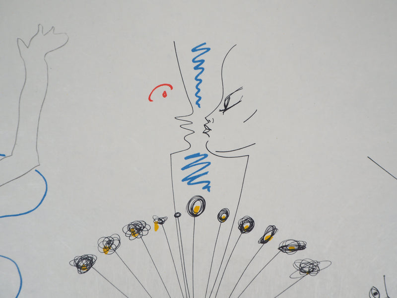 Raymond MORETTI : Rencontre amoureuse, Lithographie originale (photo de détail 8) - Crédit photo : Galerie Art.Paris