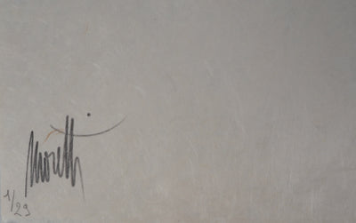 Raymond MORETTI : La rencontre des deux esprits, Lithographie originale (photo de détail 2) - Crédit photo : Galerie Art.Paris