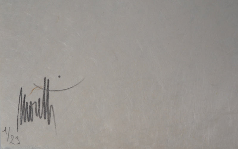 Raymond MORETTI : La rencontre des deux esprits, Lithographie originale (photo de détail 2) - Crédit photo : Galerie Art.Paris