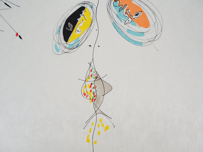 Raymond MORETTI : Visages et poissons, Lithographie originale (photo de détail 5) - Crédit photo : Galerie Art.Paris