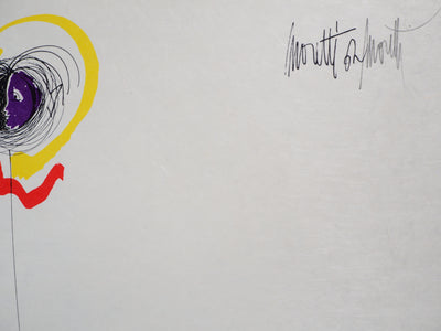 Raymond MORETTI : Visages et poissons, Lithographie originale (photo de détail 2) - Crédit photo : Galerie Art.Paris