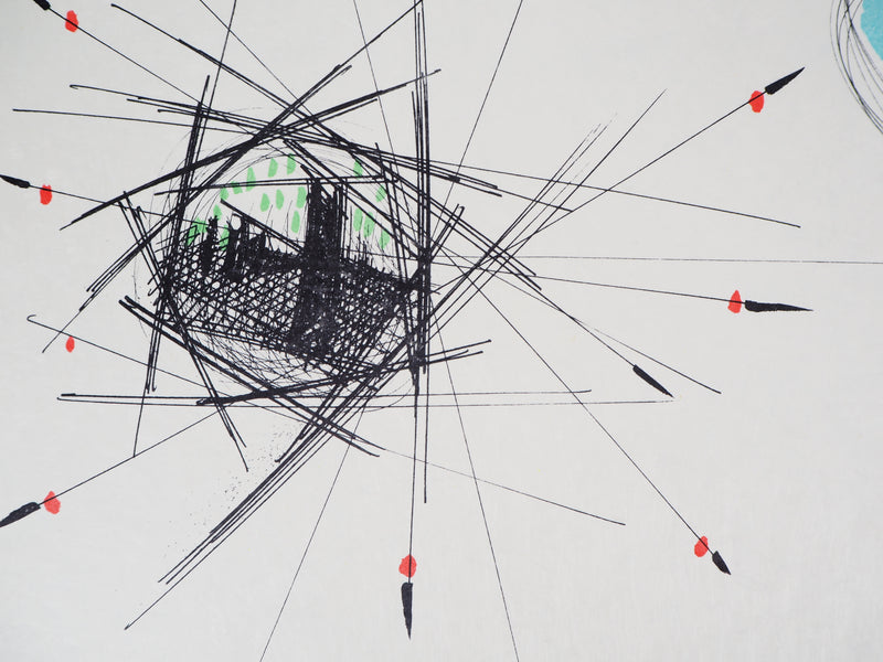 Raymond MORETTI : Visages et poissons, Lithographie originale (photo de détail 6) - Crédit photo : Galerie Art.Paris