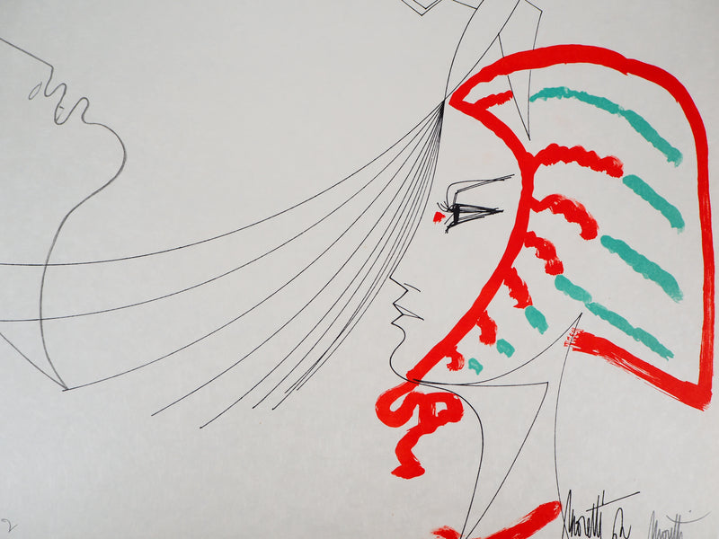 Raymond MORETTI : Les amants, Lithographie originale (photo de détail 4) - Crédit photo : Galerie Art.Paris