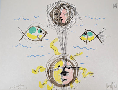 Raymond MORETTI : La Terre et le Soleil, Lithographie originale (vue générale) - Crédit photo : Galerie Art.Paris