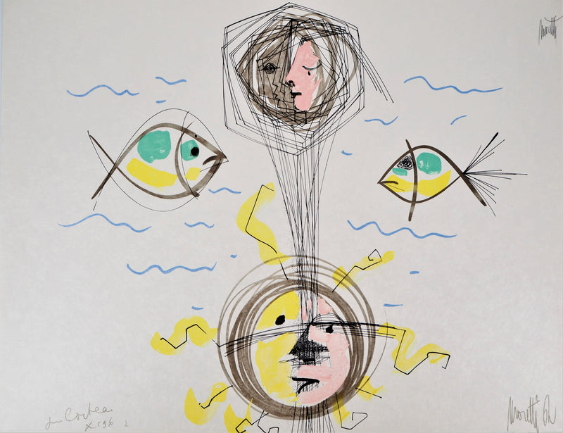 Raymond MORETTI : La Terre et le Soleil, Lithographie originale (vue générale) - Crédit photo : Galerie Art.Paris