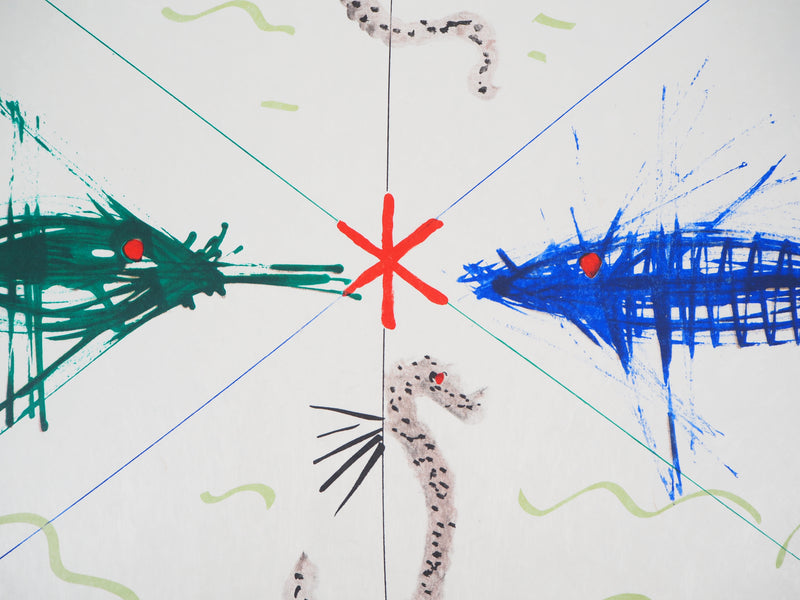 Raymond MORETTI : Poissons et hippocampes, Lithographie originale (photo de détail 5) - Crédit photo : Galerie Art.Paris