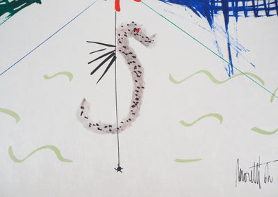 Raymond MORETTI : Poissons et hippocampes, Lithographie originale (photo de détail 6) - Crédit photo : Galerie Art.Paris