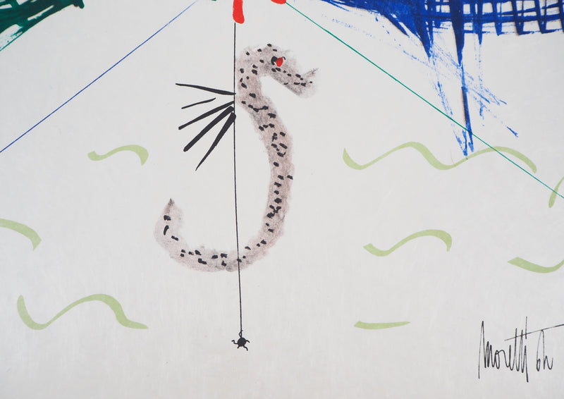 Raymond MORETTI : Poissons et hippocampes, Lithographie originale (photo de détail 6) - Crédit photo : Galerie Art.Paris
