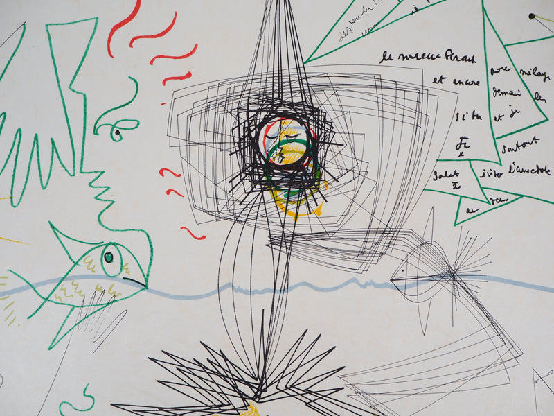 Raymond MORETTI : Symbiose entre le poisson et le Verseau, Lithographie originale (photo de détail 4) - Crédit photo : Galerie Art.Paris
