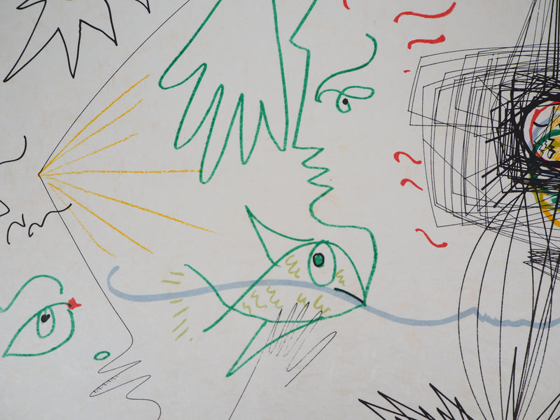Raymond MORETTI : Symbiose entre le poisson et le Verseau, Lithographie originale (photo de détail 8) - Crédit photo : Galerie Art.Paris