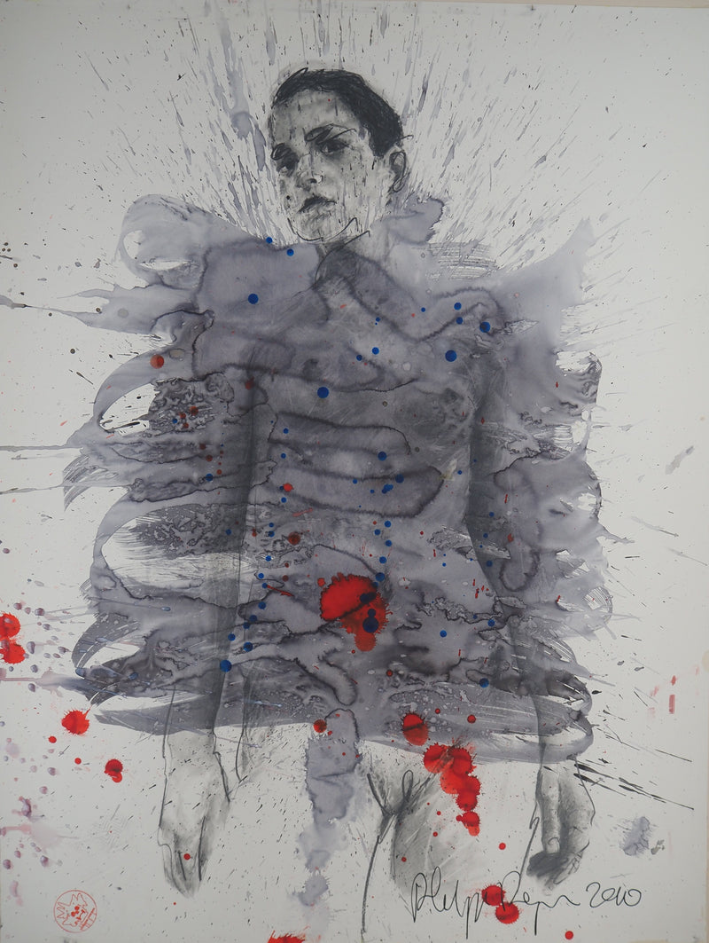 Philippe PASQUA : Jeune-fille aux projections, Tableau original (vue générale) - Crédit photo : Galerie Art.Paris