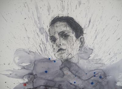 Philippe PASQUA : Jeune-fille aux projections, Tableau original (photo de détail 6) - Crédit photo : Galerie Art.Paris
